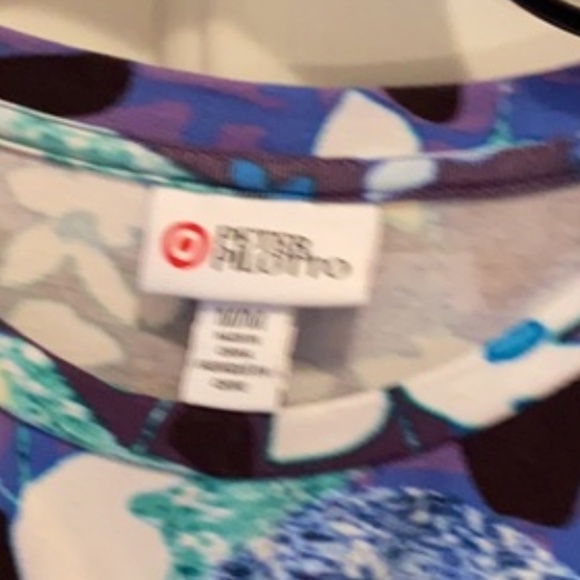 Peter Pilotto x Target Floral body Con Short Sleeve stretchy mini dress Sheath M - Picture 3 of 5